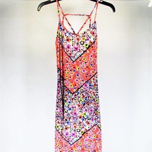 Xhilaration | Pink w/Floral, Strappy Maxi Dress